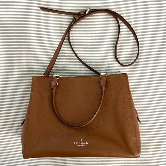 Kate Spade New York Leila Medium Triple Compartment Satchel in Gingerbread Brown - Picture 4 of 14
